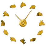 horloge moto doré