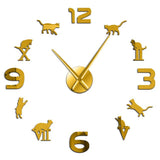 horloge doré chaton