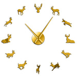 horloge murale cerf doré