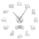 Horloge Murale Géante <br /> Bulldog Anglais