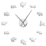 Horloge Murale Géante <br> Rhinocéros