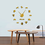 horloge murale tortue dorée