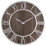 horloge industrielle métal et bois