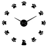 horloge patte chat noir