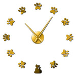 horloge patte chat doré