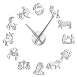 horloge zodiaque grise